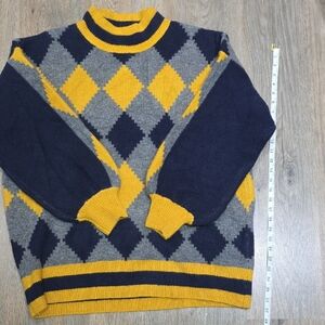Argyle Sweater - Yellow and Gray